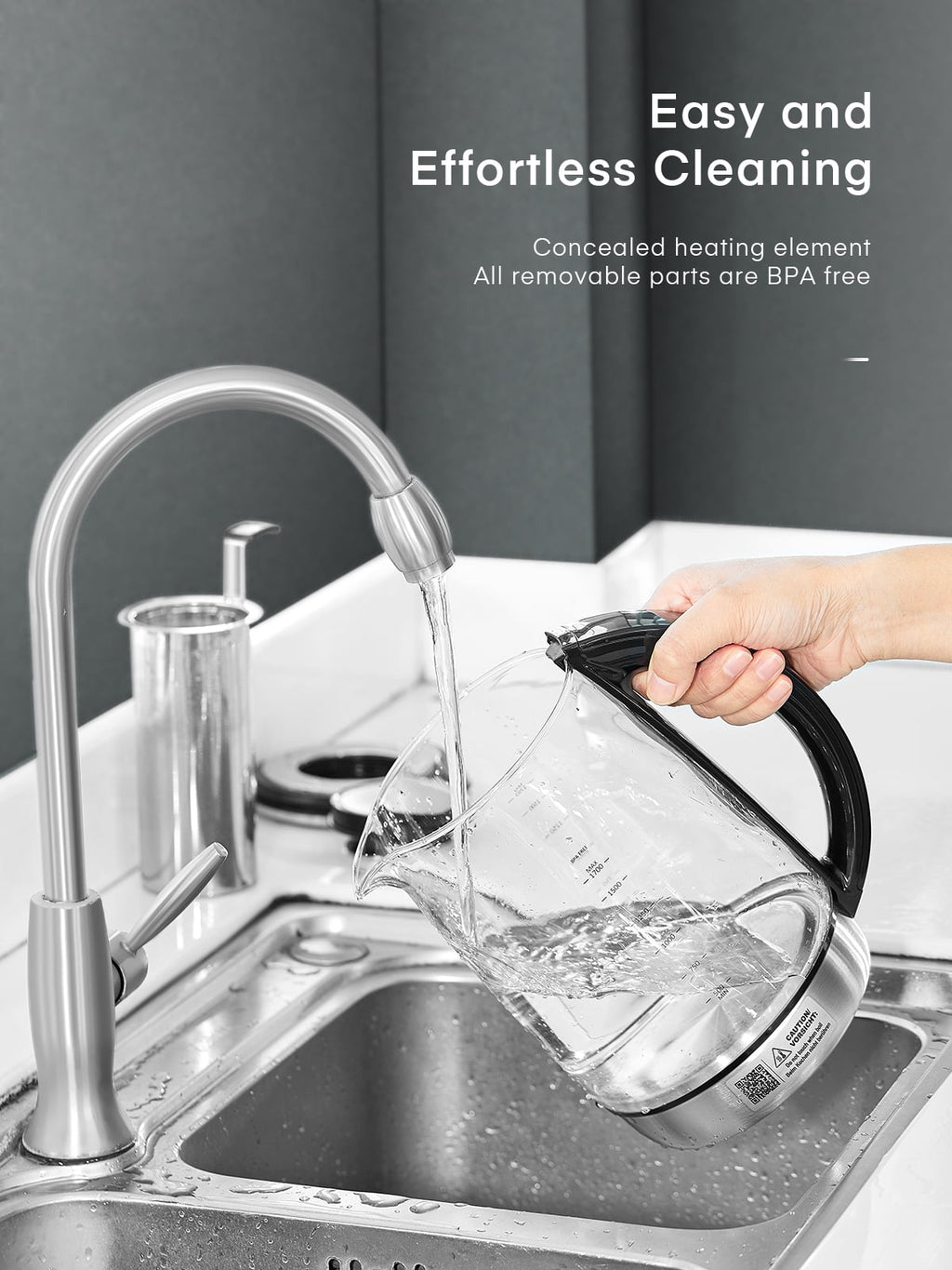 FOHERE Electric Tea Kettle, Electric Kettle Temperature Control with 9 Presets, 2Hr Keep Warm, Removable Tea Infuser,Silver Stainless Steel Glass Boiler, BPA Free, 1.7L