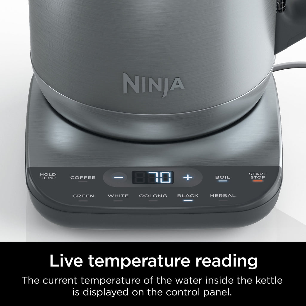 Ninja KT200 Precision Temperature Electric Kettle, 1500 watts, BPA Free, Stainless, 7-Cup Capacity, Hold Temp Setting
