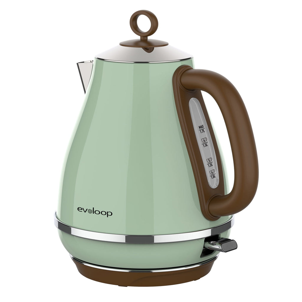 Evoloop 1.7L Electric Kettles, BPA Free Tea Kettle, Hot Water Boiler Heater, Stainless Steel Teapot, 120V/1500W, Green