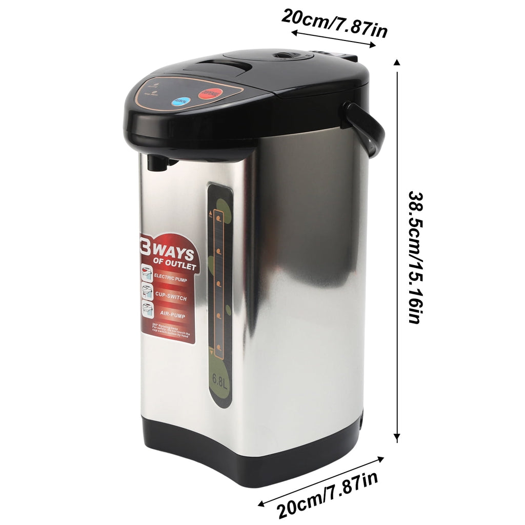 DICEEVIL Electric Water Kettle, 6.8L/7.18 Qt Water Boiler and Warmer with Safety Lock, Stainless Steel Quick Heating Hot Water Dispenser for Coffee & Tea