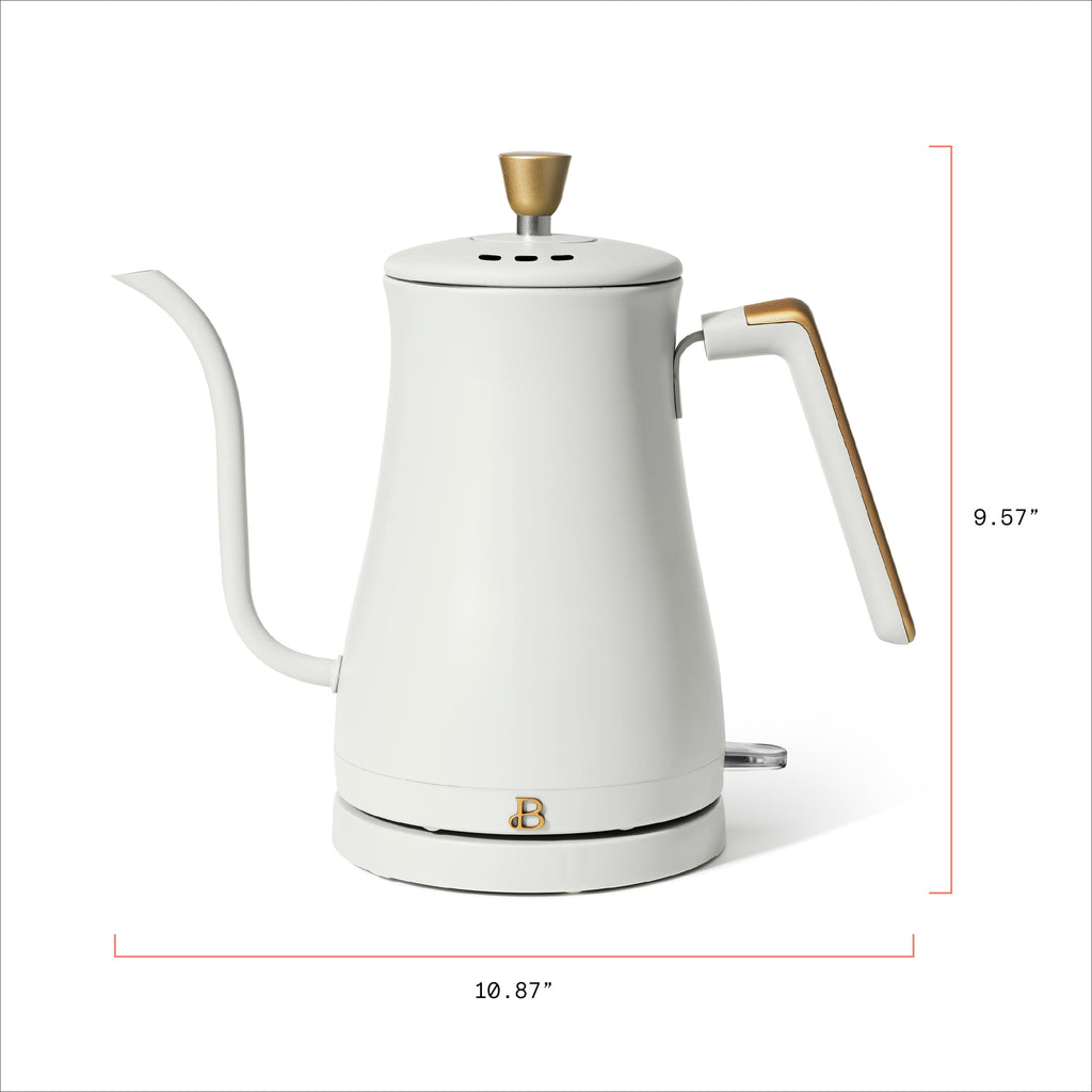 Beautiful 1-Liter Electric Gooseneck Kettle 1200 W, White Icing by Drew Barrymore