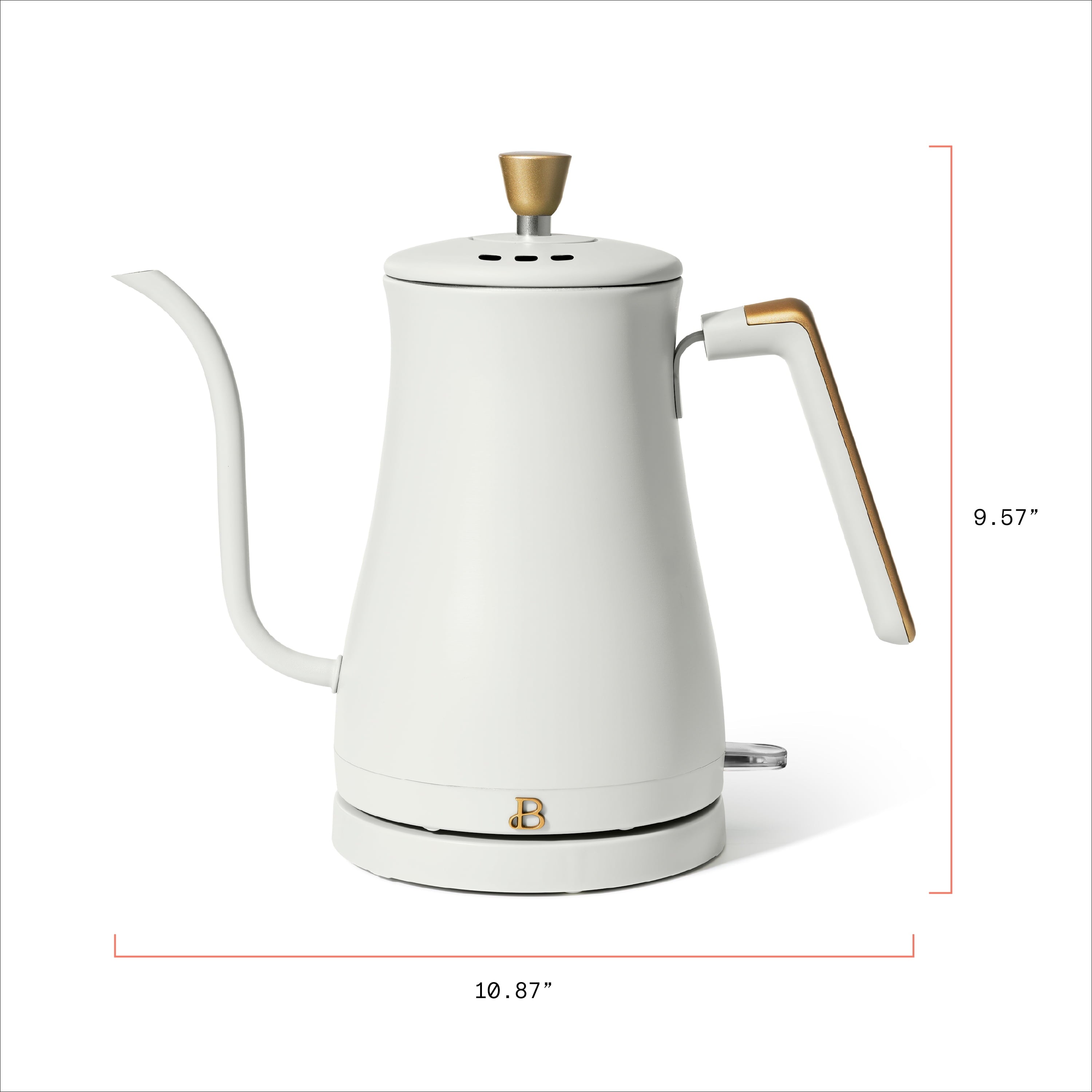 Beautiful 1-Liter Electric Gooseneck Kettle 1200 W, White Icing by Drew Barrymore