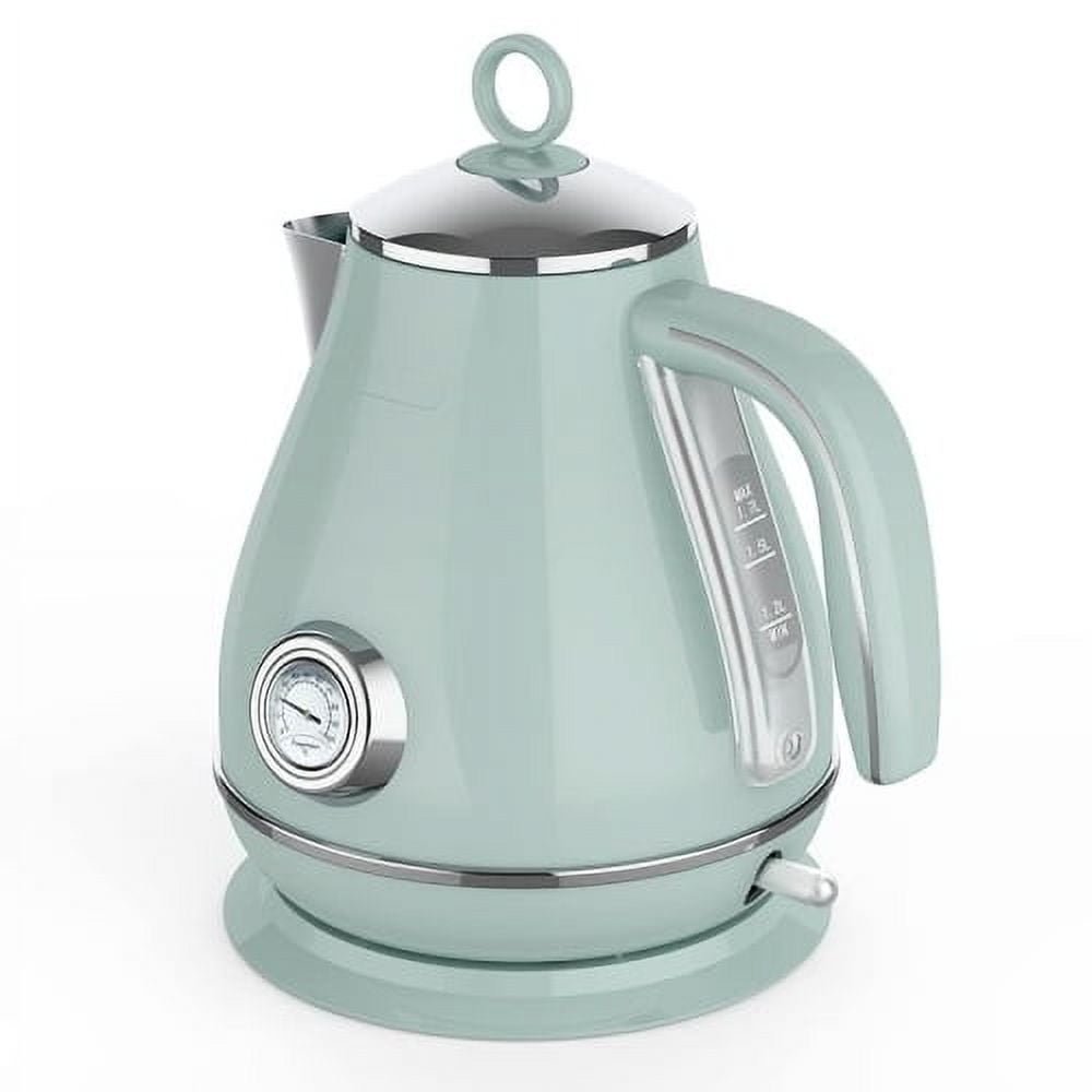 Bear 1.7L Electric Kettle, pyramid portable electric hot water and coffee. 1500W （MINT GREEN）