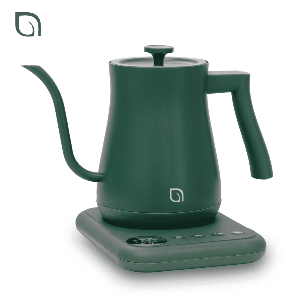 Willow Kitchen 1L Gooseneck Electric Kettle for Pour Over Coffee & Tea, Temperature Control & Automatic Shutoff, Rapid Boil Hot Water Kettle Pot, Green