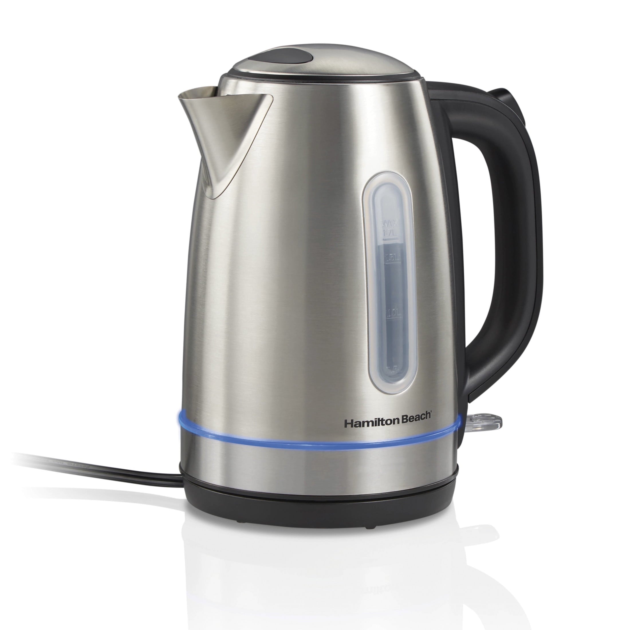 Hamilton Beach Stainless Steel Electric Kettle, Tea & Water Kettle with LED Light Ring, 1.7L