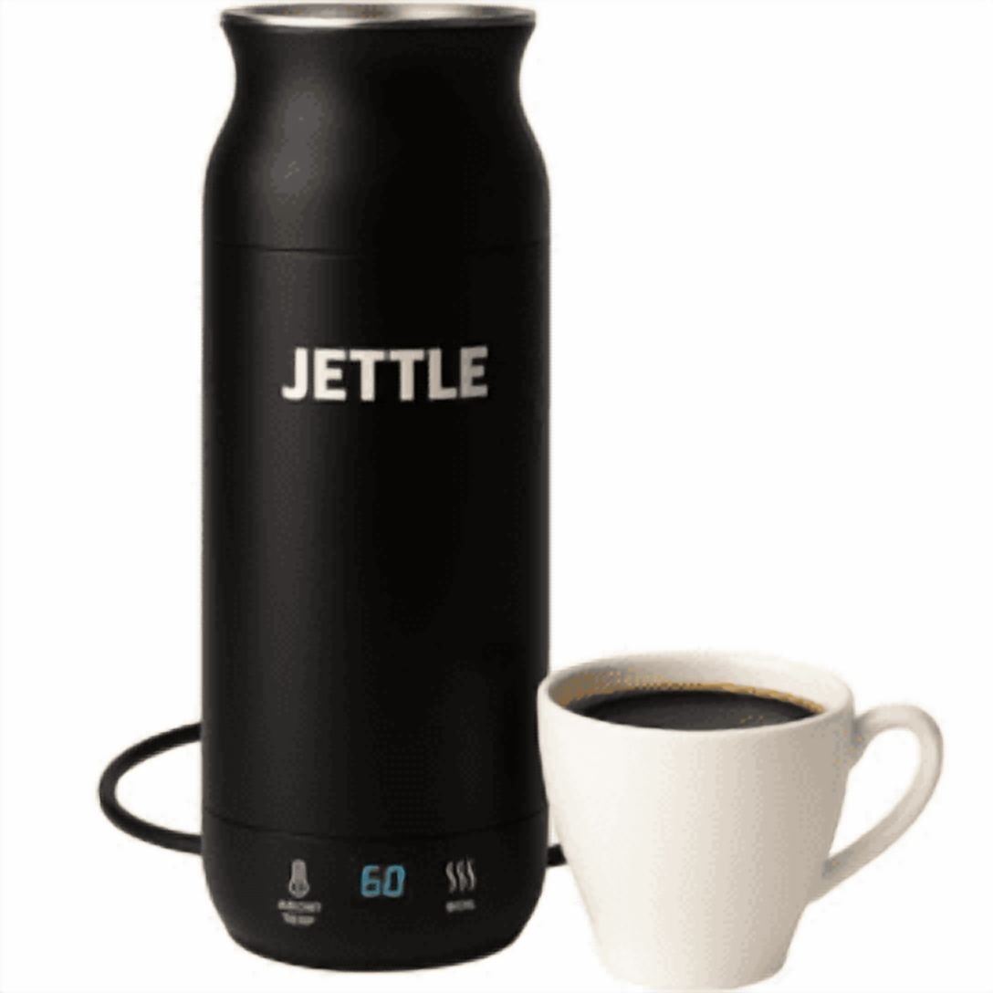 Jettle Electric Kettle 450ml - Stainless Steel Temperature Control Bottle - Electric Tea Kettles Automatic Shut off for Coffee Milk Soup Water - Black