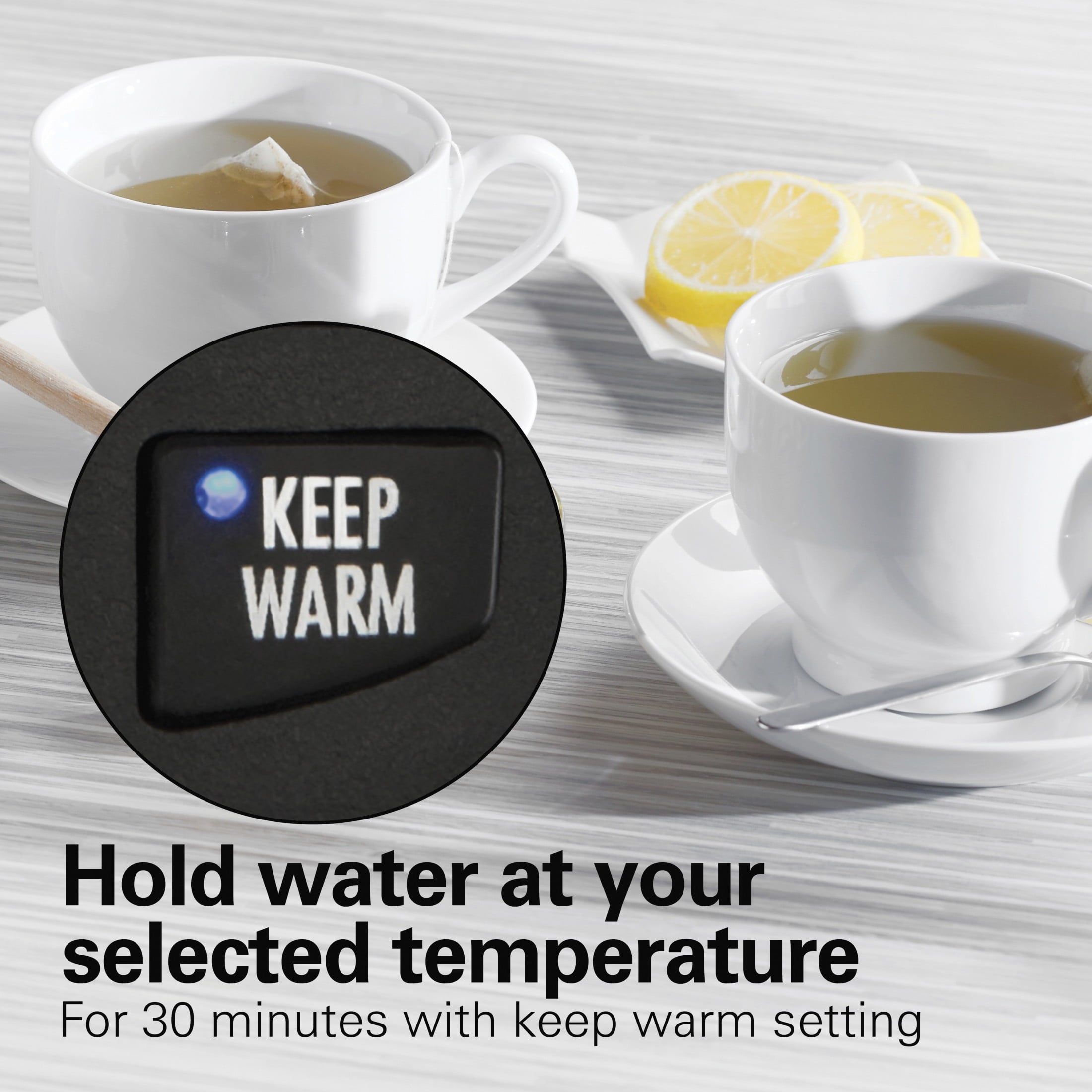 Hamilton Beach Variable Temperature Electric Kettle, 1.7 Liter Capacity, Black Stainless Steel, 41027R