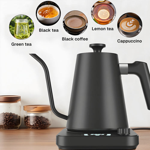 Behome Gooseneck Electric Kettle, 1.0L Pour over Electric Kettle,±1℉ Precise Temperature Control,1200W Hot Water Boiler for Coffee & Tea,Black