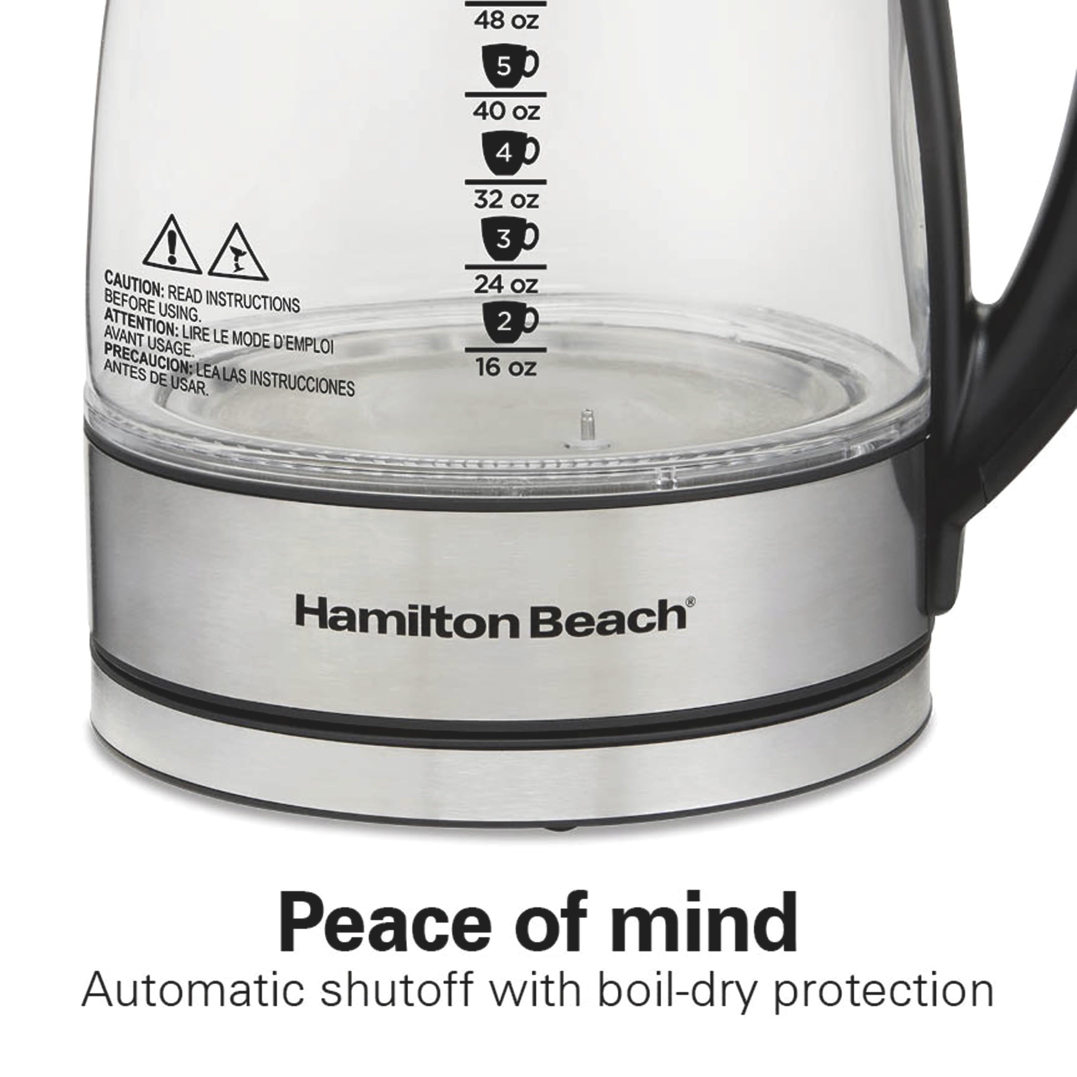 Hamilton Beach Temperature-Control Electric Glass Kettle, Tea & Water Kettle, 1.7L with Auto Shutoff and Ultra-Fast Heating