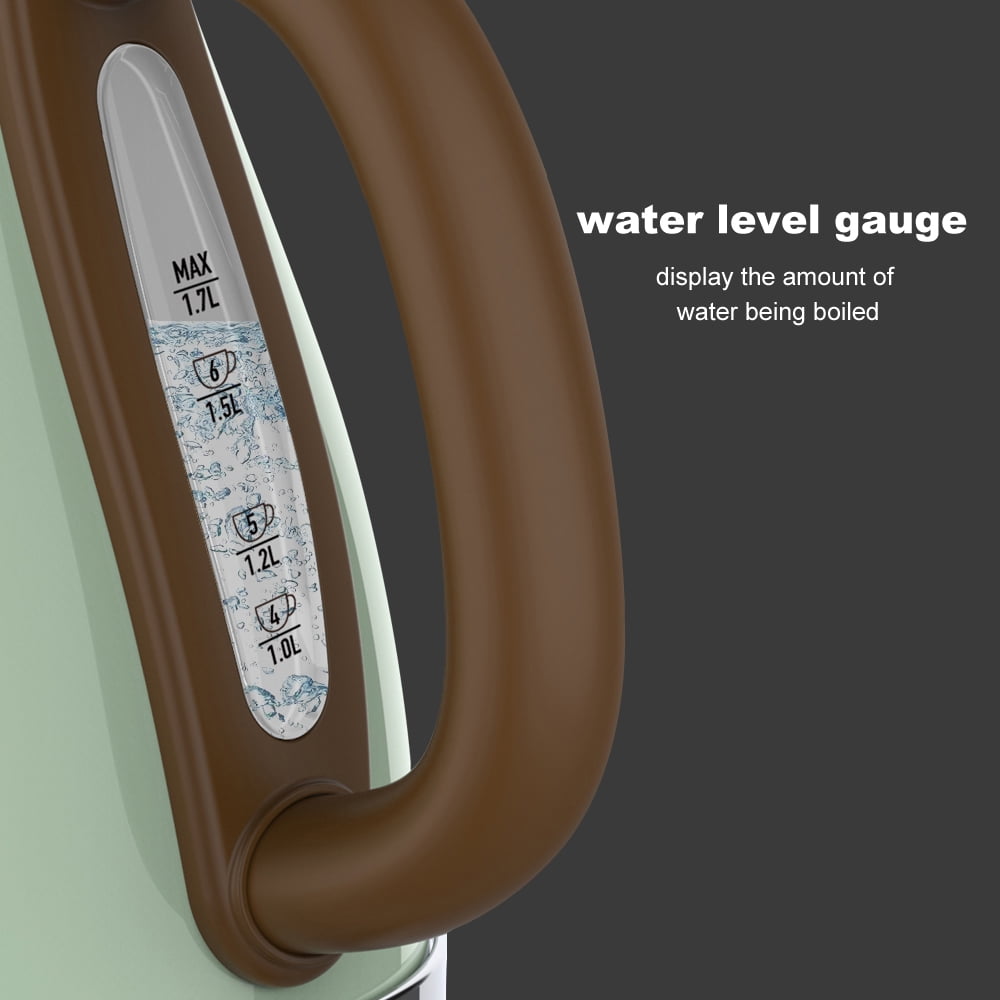 Evoloop 1.7L Electric Kettles, BPA Free Tea Kettle, Hot Water Boiler Heater, Stainless Steel Teapot, 120V/1500W, Green