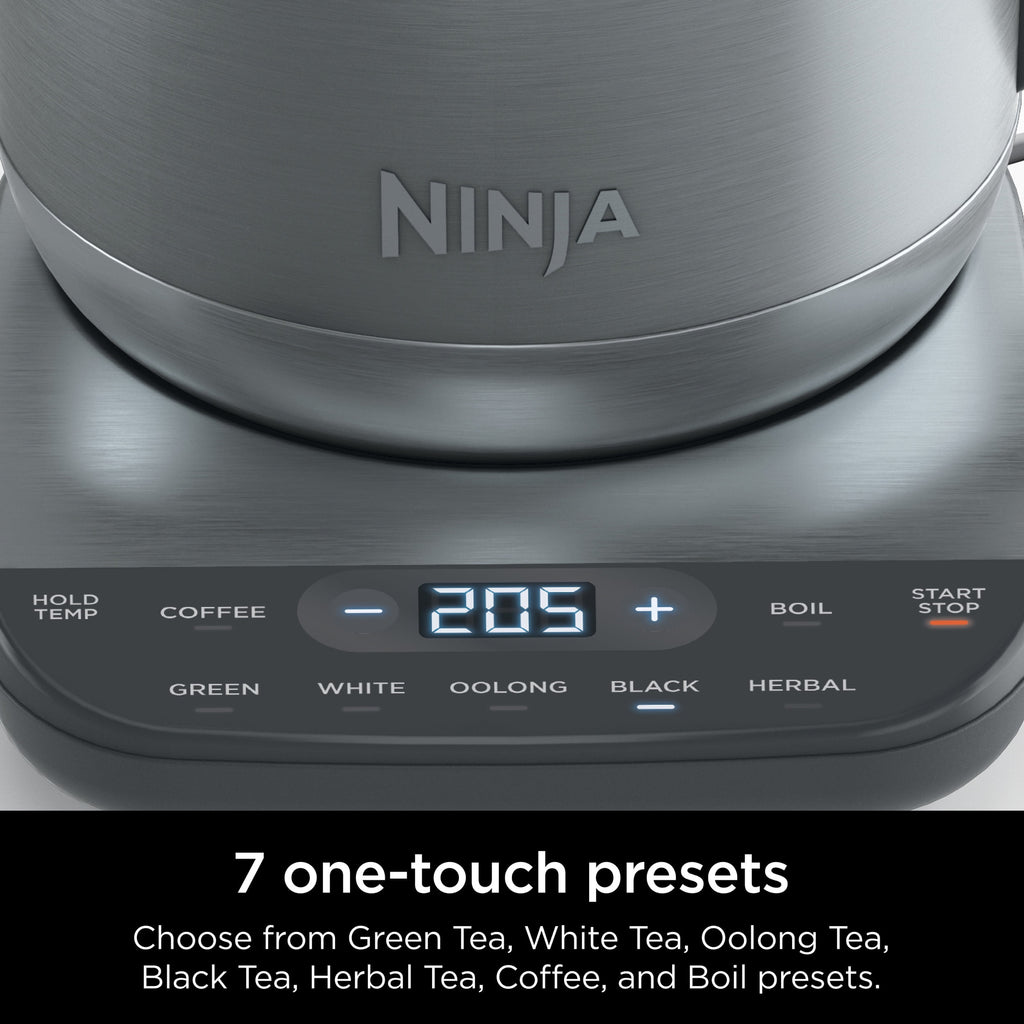 Ninja KT200 Precision Temperature Electric Kettle, 1500 watts, BPA Free, Stainless, 7-Cup Capacity, Hold Temp Setting