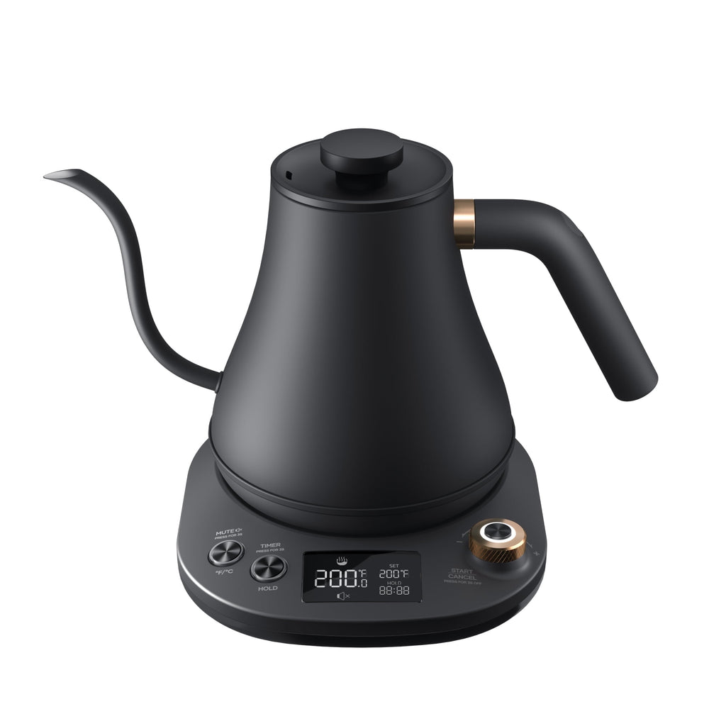 Electric Kettle Temperature Control, Gooseneck 28Oz Pour over Kettle for Coffee & Tea, Safe Stainless Steel Inner, Black