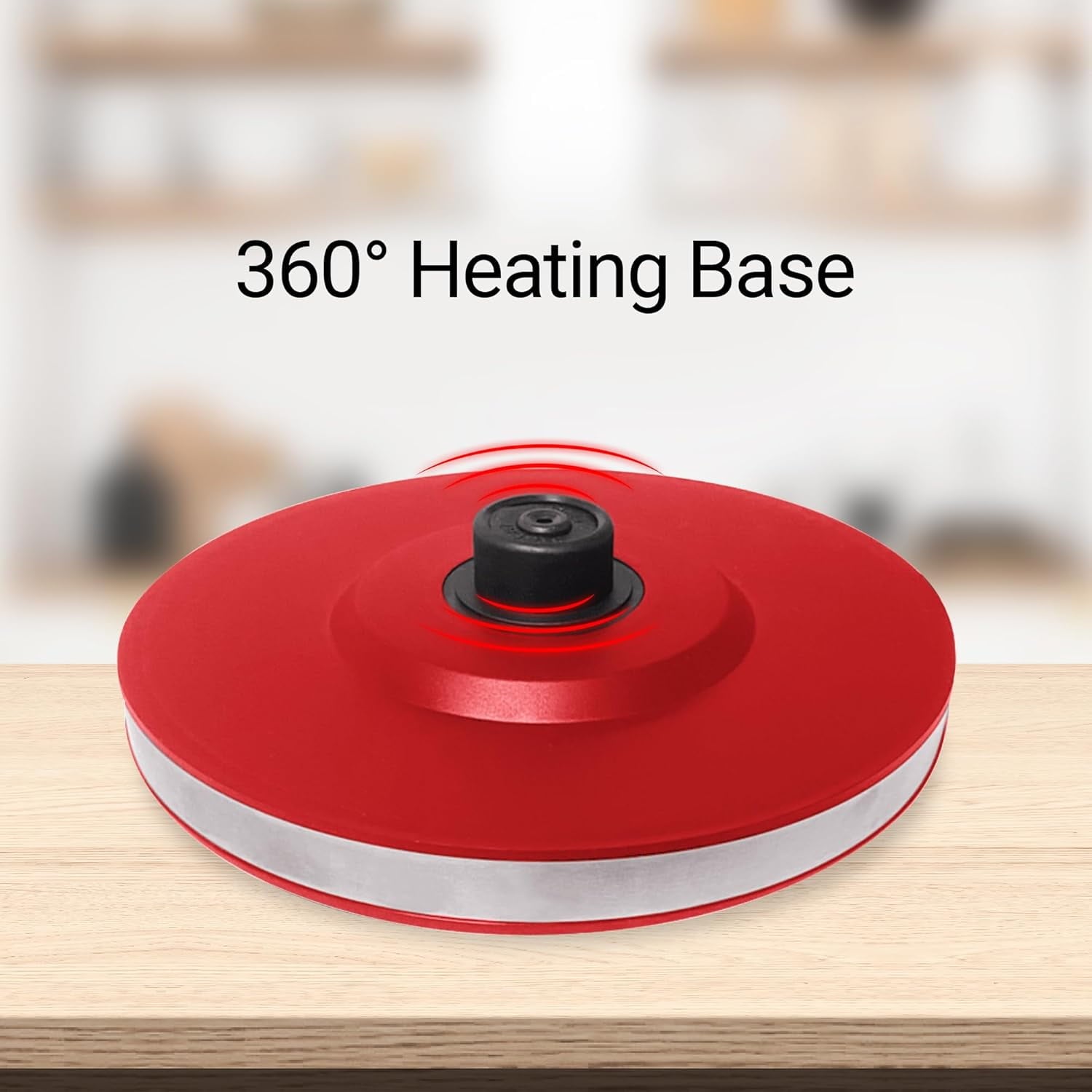 Aiwa 2-Liter Glass Electric Water Kettle, Cordless Hot Water Boiler with Auto-Shutoff, Red